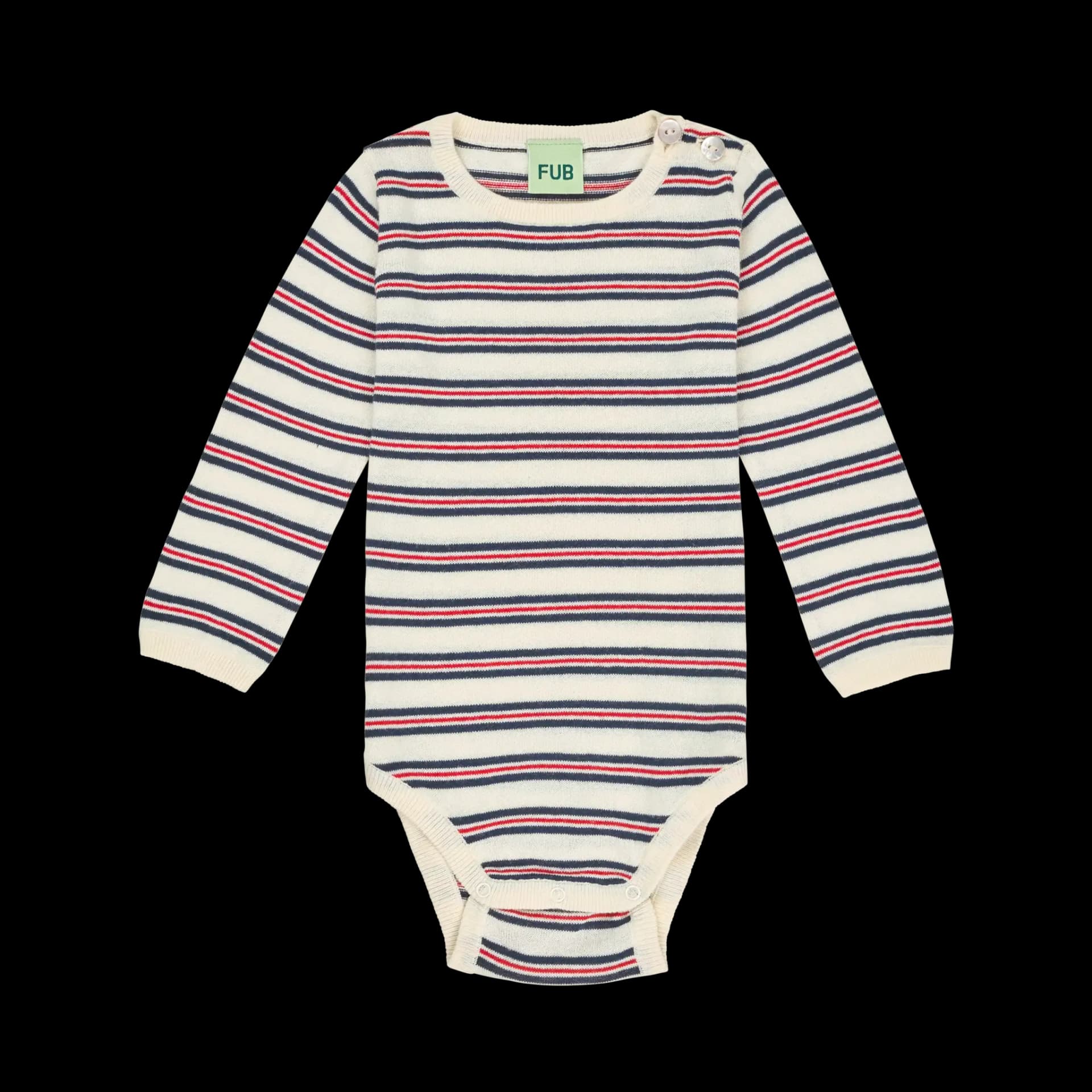 FUB / Baby Bomulds Body / Ecru Dark Navy — billede 1