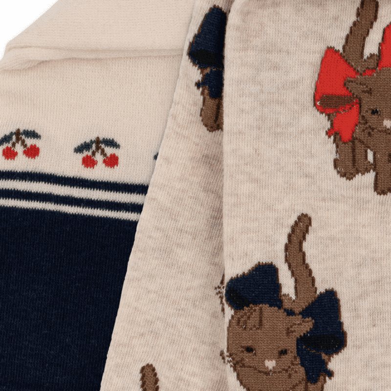 Konges Sløjd / 2 pak Lapis strømpebukser / Cherry, cat — billede 4