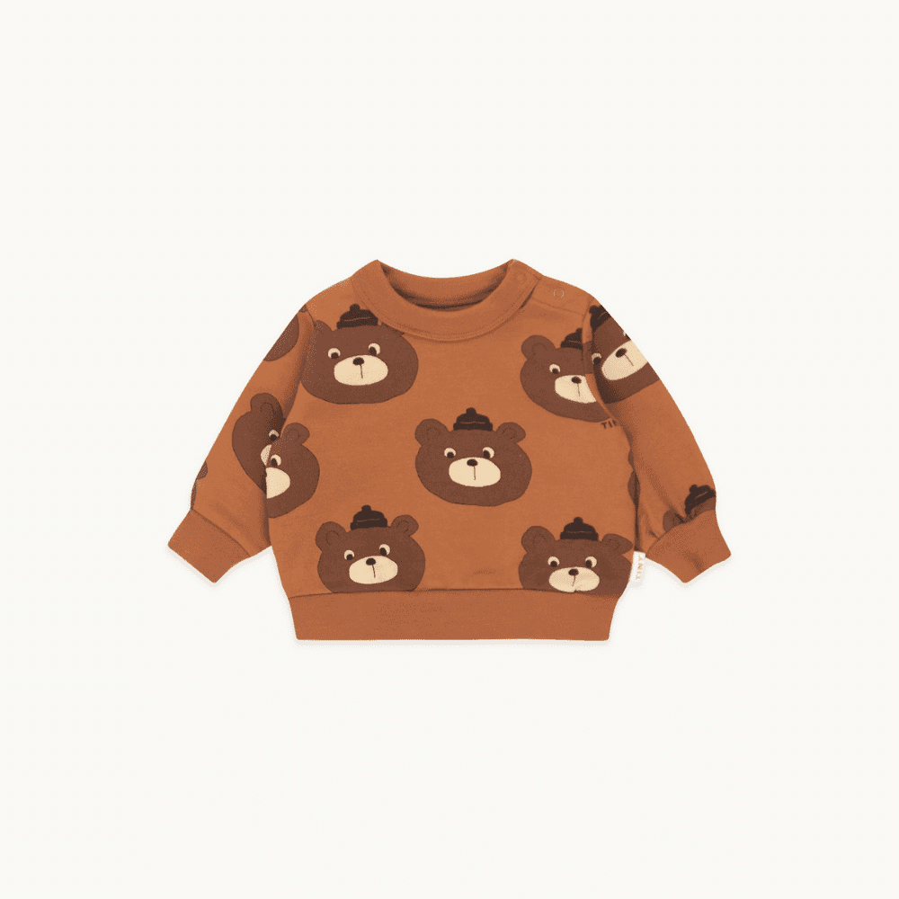 Tiny Cottons / Baby sweatshirt med bjørne / brun — billede 1