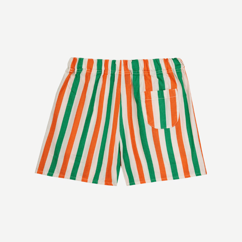bobo choses stribede shorts orange og grønne vertikale striber
