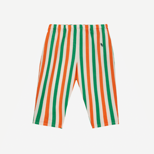 bobo choses stribede bukser til baby med orange og grønne striber