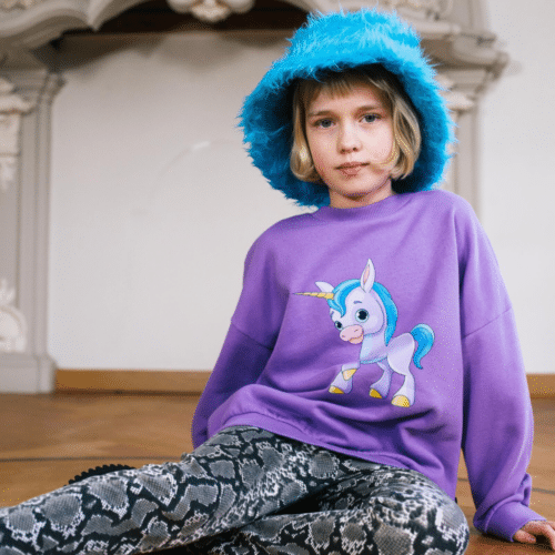 Daily Brat enhjørning sweatshirt lavender