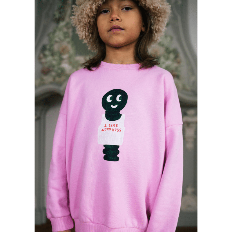 Daily Brat I like worm hugs lyserød sweatshirt