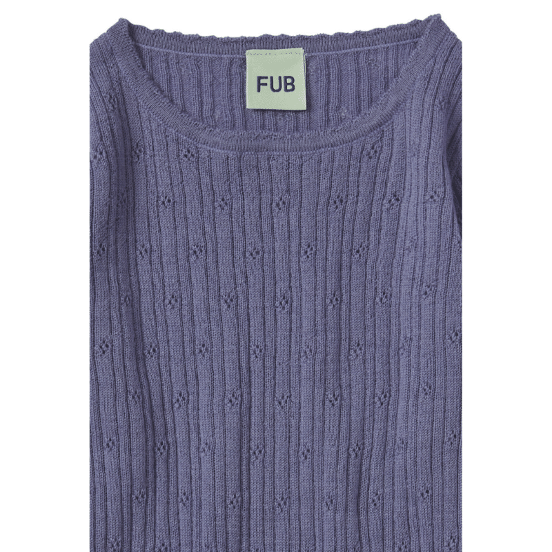 Fub pointelle uld bluse dusty violet