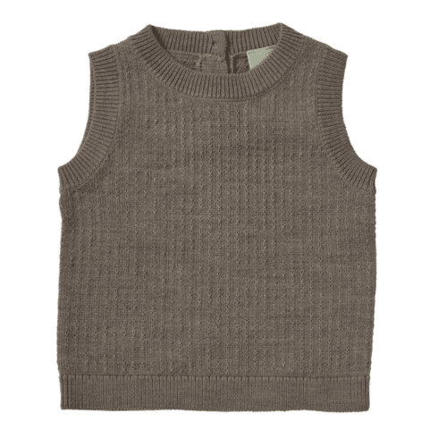 FUB baby vest i hazel melange merino uld