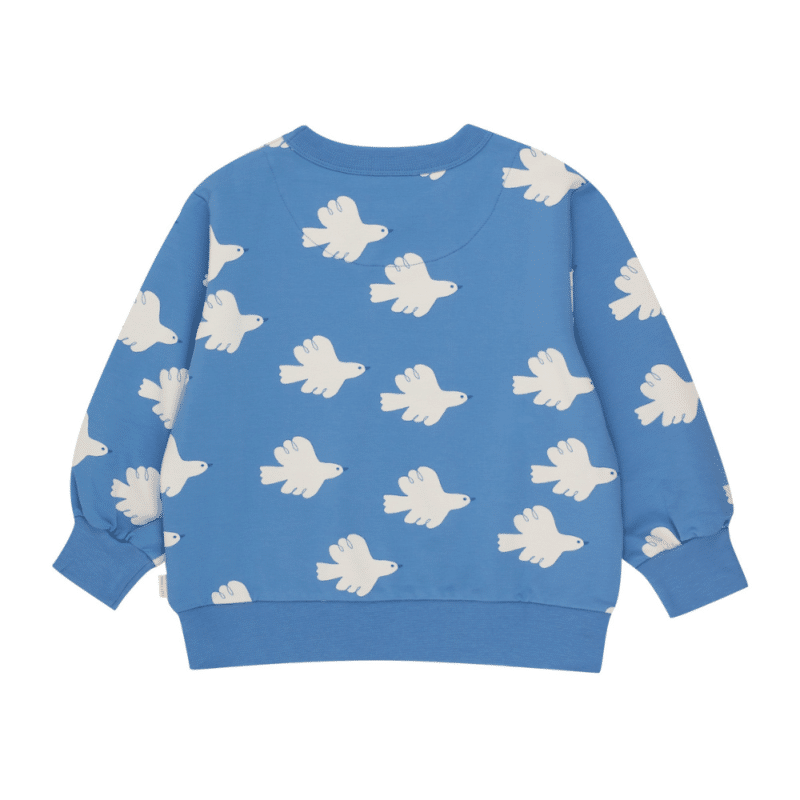 tiny cottons sweatshirt med duer. doves sweatshirt blue.