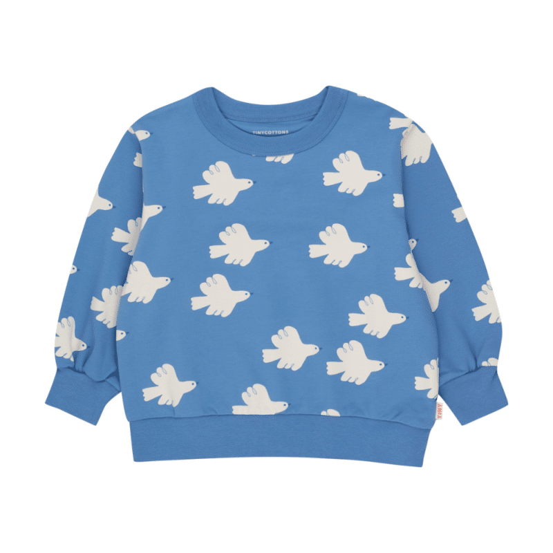 tiny cottons sweatshirt med duer. Doves sweatshirt blue.