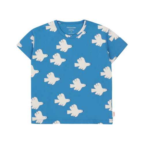 Tiny Cottons t-shirt blå med duer. Doves tee azure.