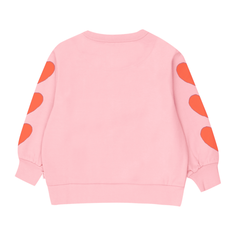Tiny Cottons sweatshirt med hjerter på ærmerne lyserød