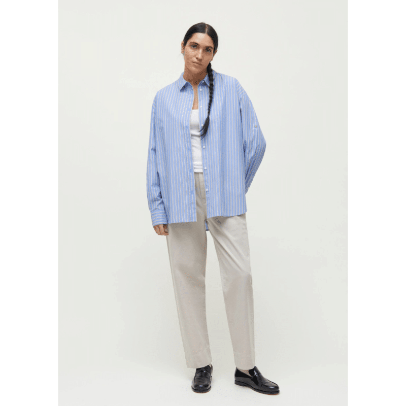 aiayu shirt striped baby blue