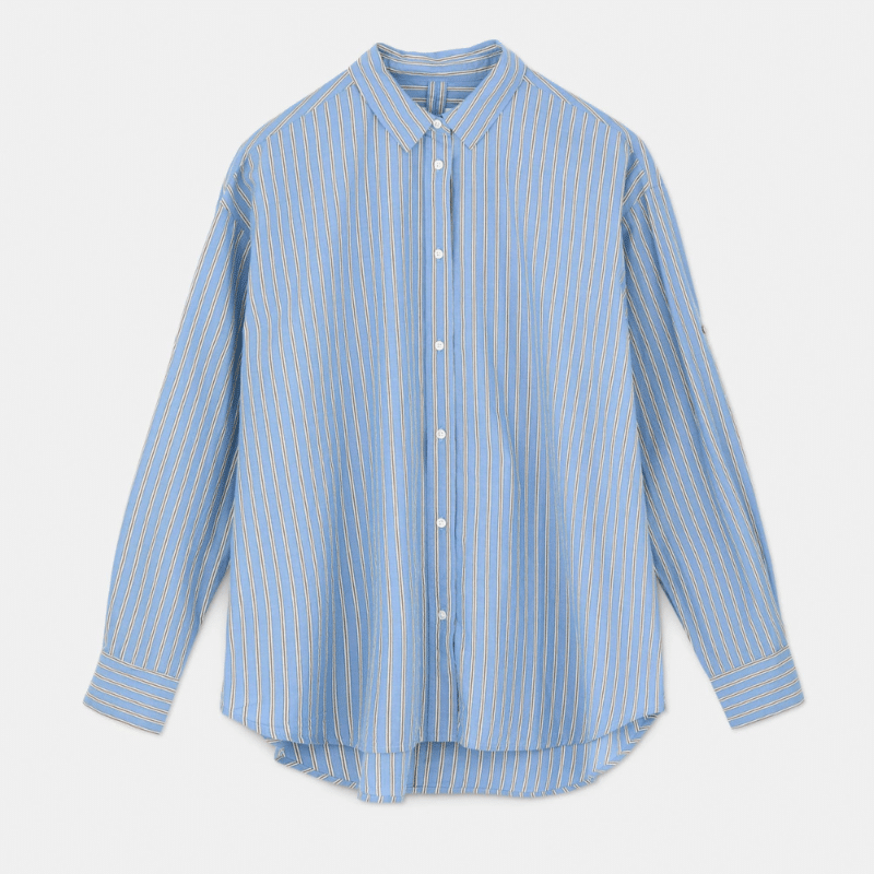 aiayu shirt striped baby blue