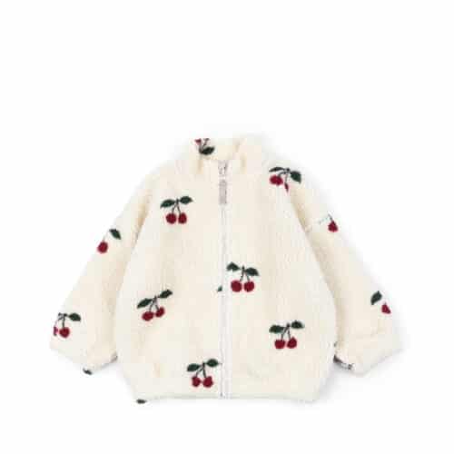 Konges Sløjd jody teddy fleece jakke med kirsebær cherry print