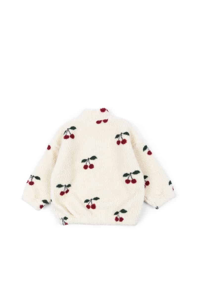 Konges Sløjd jody teddy fleece jakke med kirsebær cherry print