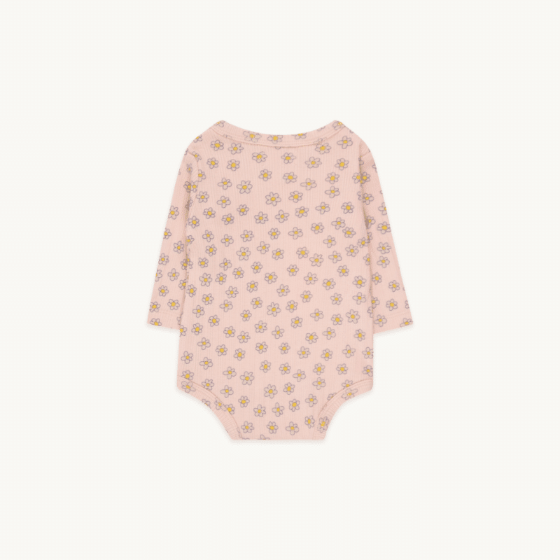 Tiny Cottons baby body lyserød med margueritter