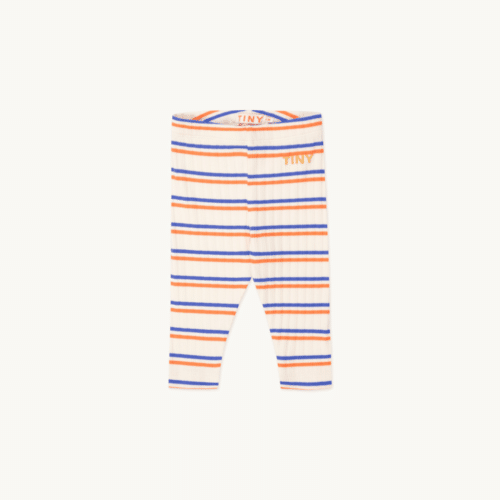 Tiny Cottons baby leggings med striber orange og blå